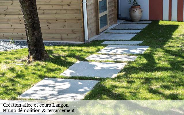 Création allée et cours langon-41320 Bruno démolition & terrassement