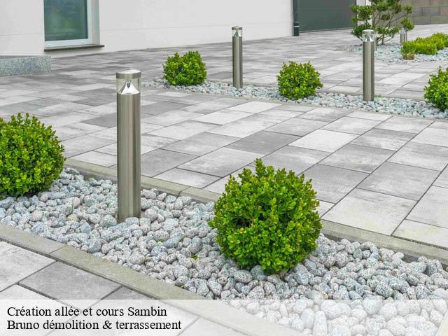 Création allée et cours sambin-41120 Bruno démolition & terrassement