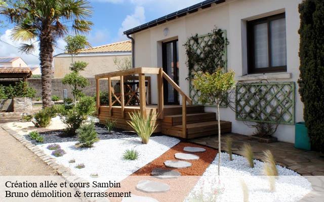Création allée et cours sambin-41120 Bruno démolition & terrassement